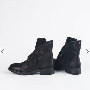 Studded leather moto boots